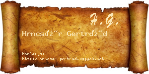 Hrncsár Gertrúd névjegykártya
